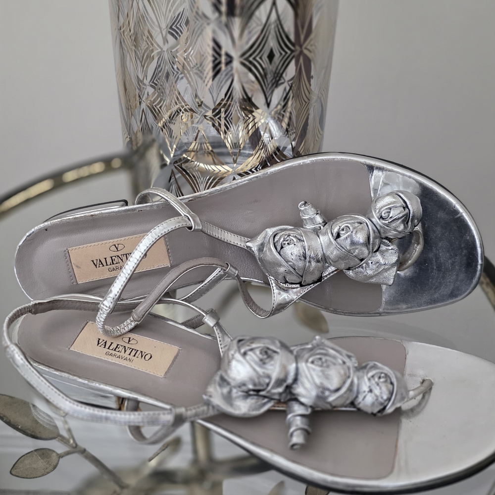 Valentino Metallic Silver Women's Heels - Picture 2 of 4